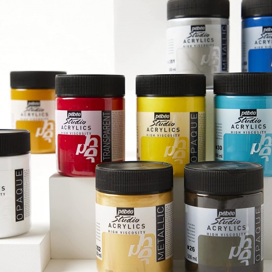 500 ML Pébéo Acrylics Studio High Viscosity 10 Colors